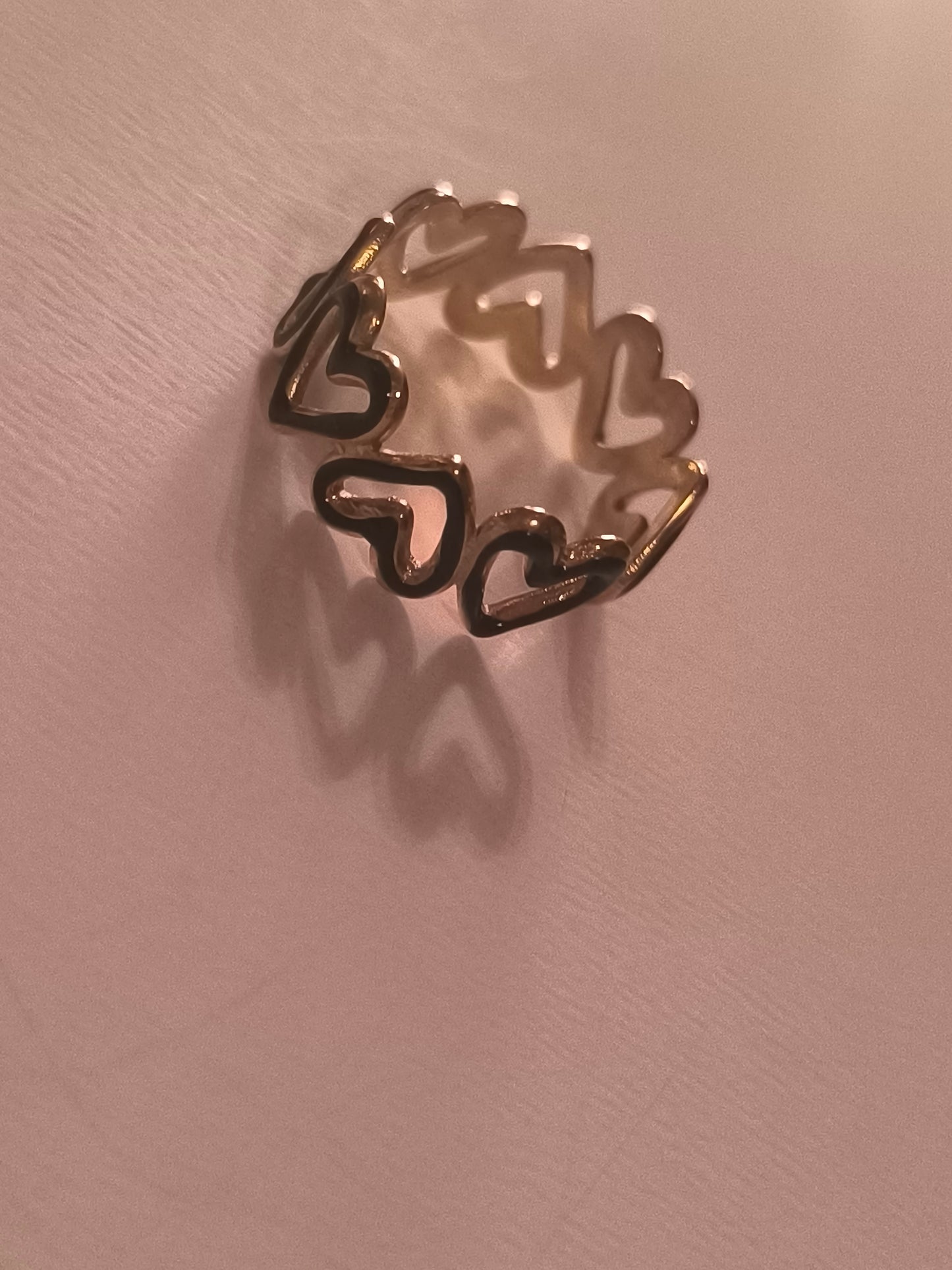 Bague Ajustable "Duet Cœur" en Acier Inoxydable : L'Éclat Noir & Or • Adjustable "Heart Duet" Ring - Black & Gold Stainless Steel